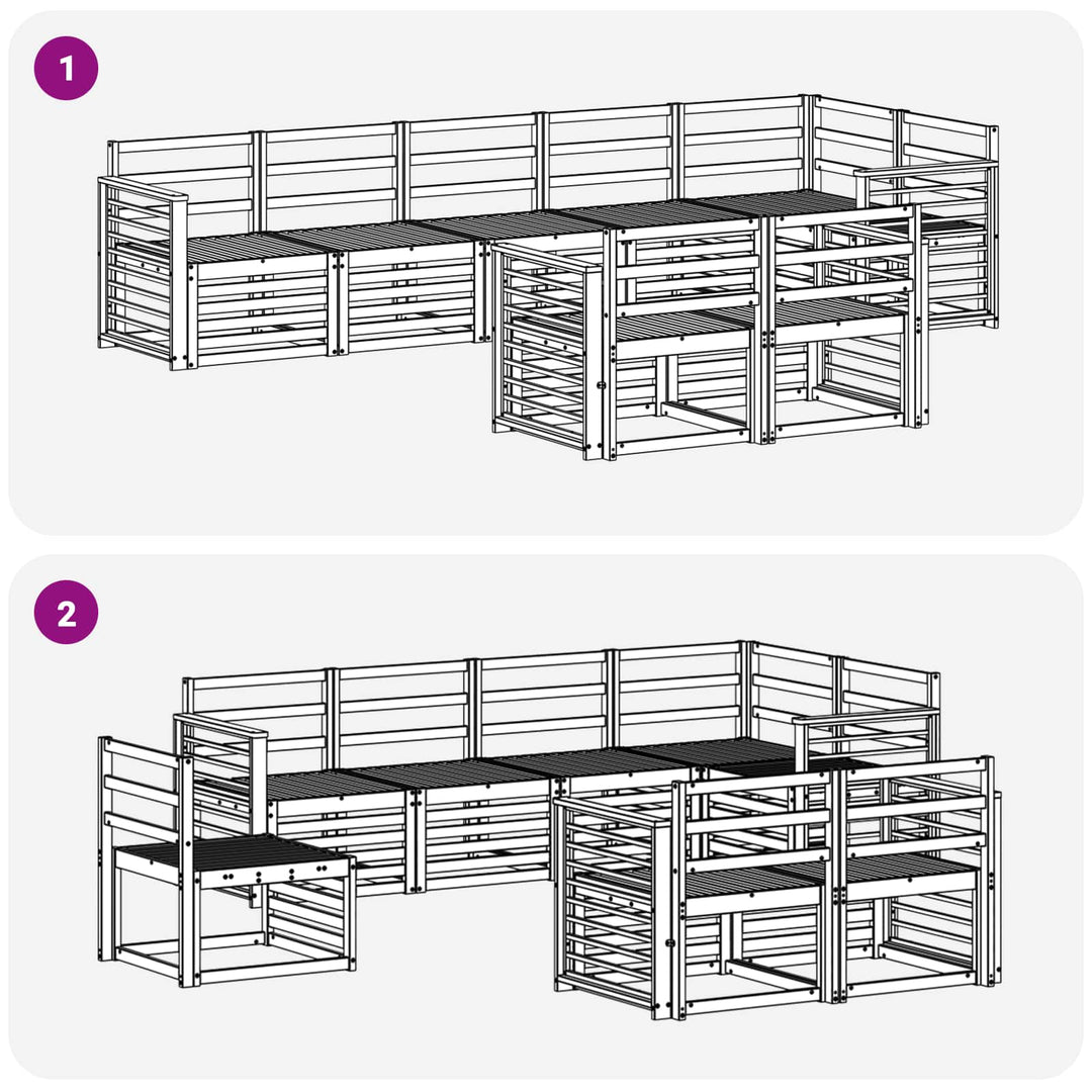Sofasæt 8 pcs Naturfarvet Massivt Akacietræ