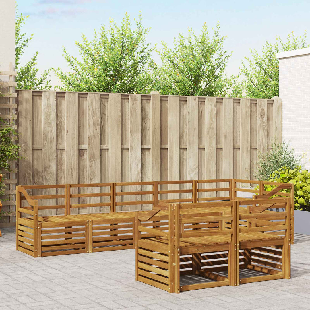Sofasæt 8 pcs Naturfarvet Massivt Akacietræ