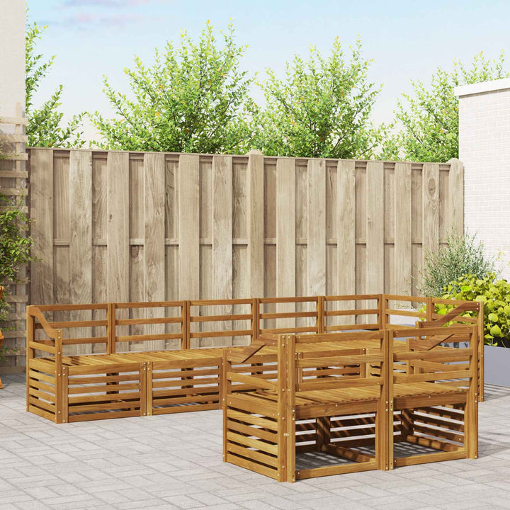 Sofasæt 8 pcs Naturfarvet Massivt Akacietræ