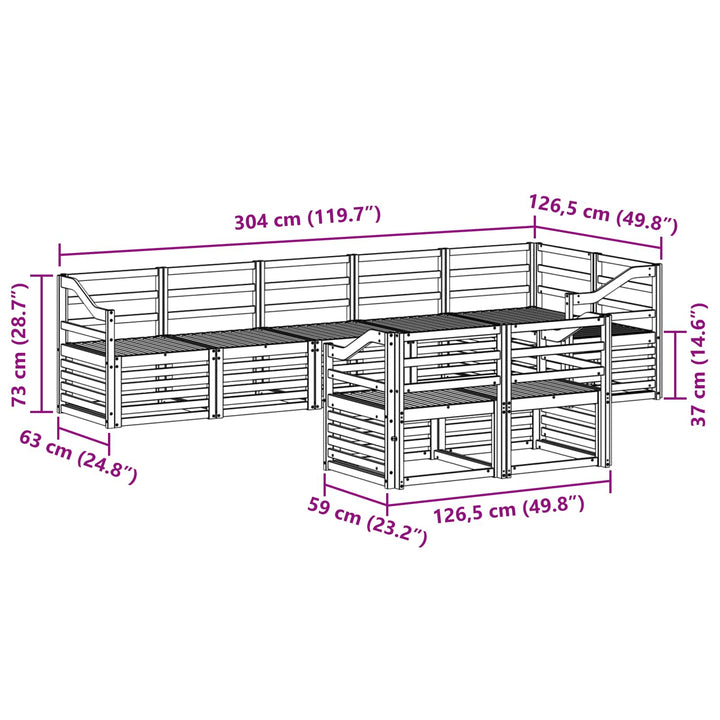 Sofasæt 8 pcs Naturfarvet Massivt Akacietræ