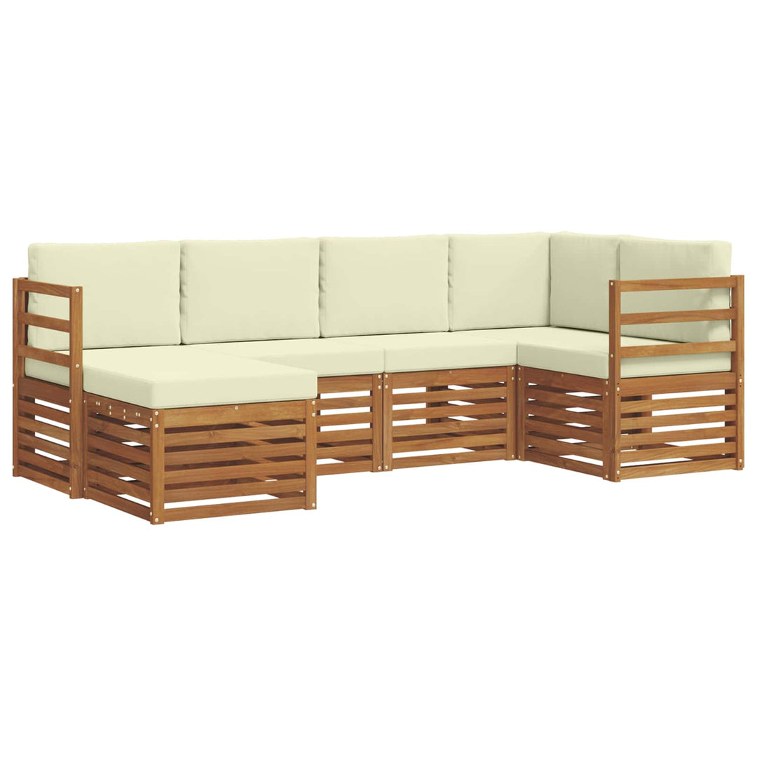 Sektionalsofa sæt med pude 6 pcs Naturlig og Fløde