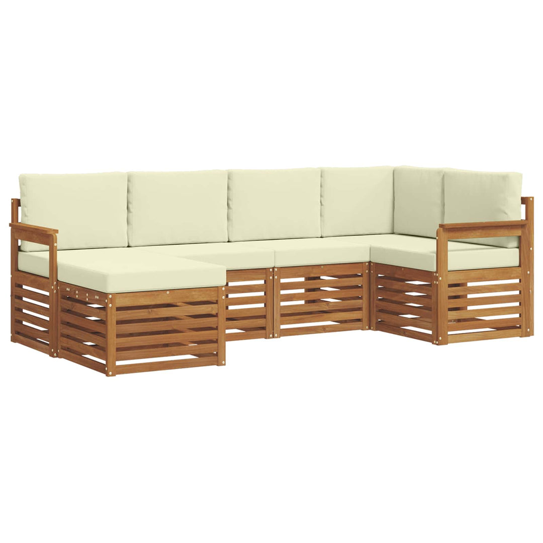 Sektionalsofa sæt med pude 6 pcs Naturlig og Fløde