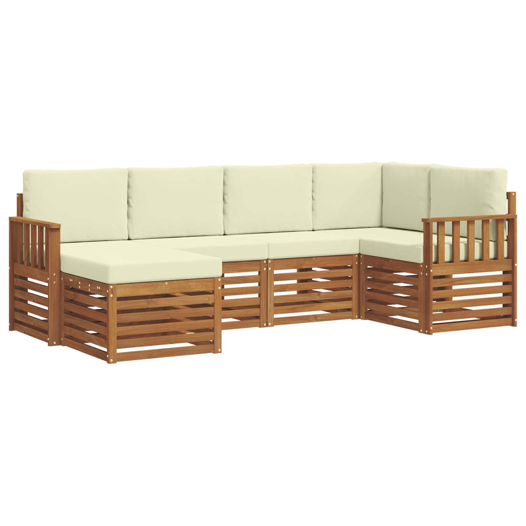 Sektionalsofa sæt med pude 6 pcs Naturlig og Fløde