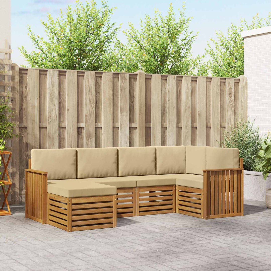 Sektionalsofa sæt med pude 6 pcs Naturlig og Beige