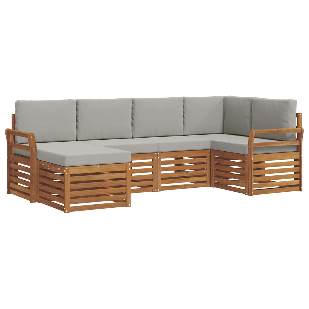 Sektionalsofa sæt med pude 6 pcs Naturlig og Lys Grå
