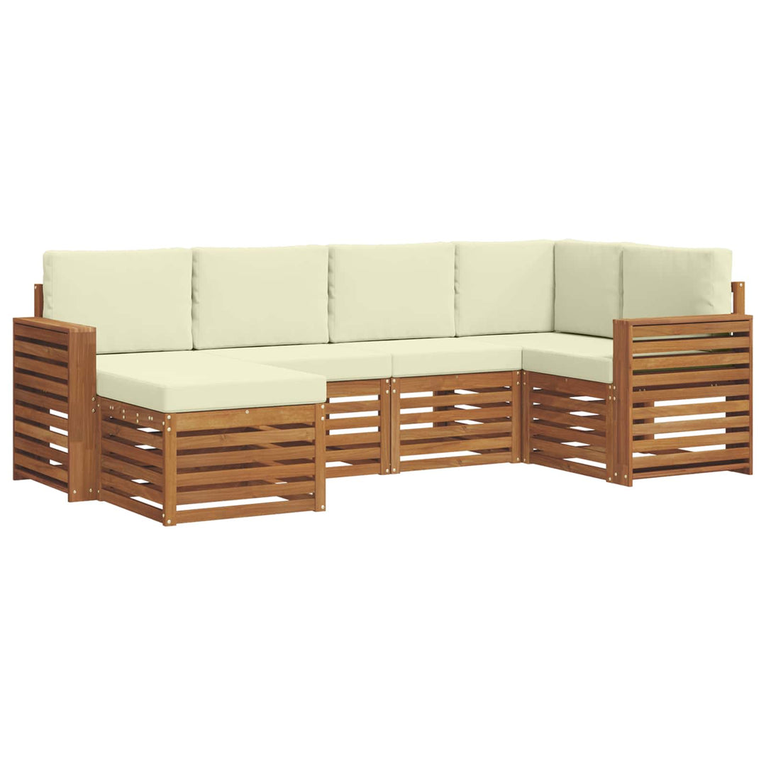Sektionalsofa sæt med pude 6 pcs Naturlig og Fløde