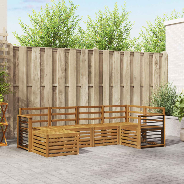 Sofasæt 6 pcs Naturfarvet Massivt Akacietræ