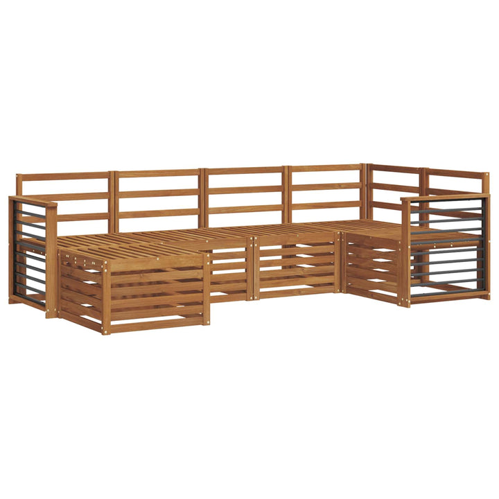 Sofasæt 6 pcs Naturfarvet Massivt Akacietræ
