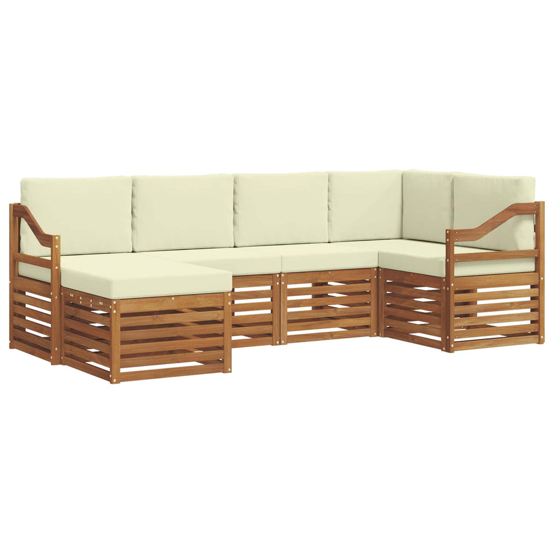 Sektionalsofa sæt med pude 6 pcs Naturlig og Fløde