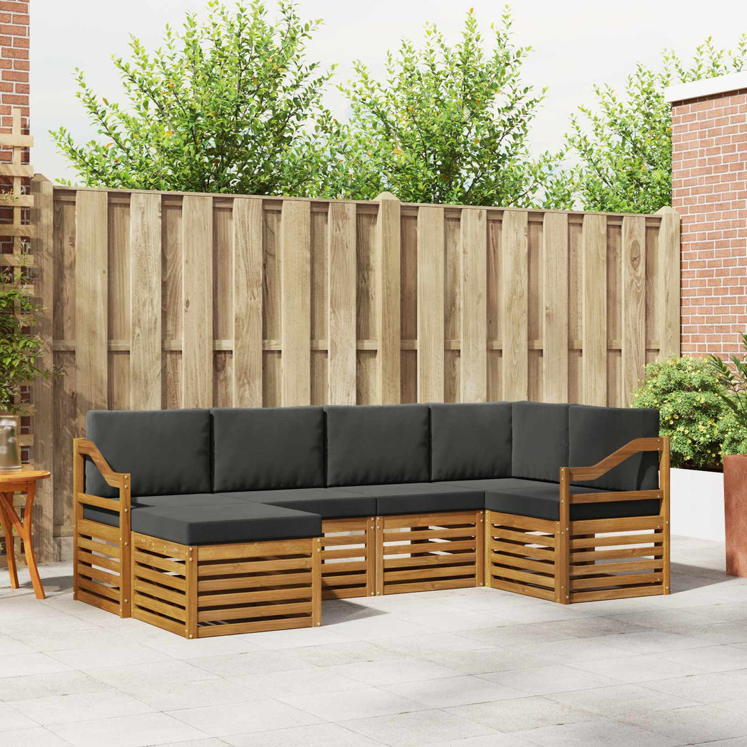 Sektionalsofa sæt med pude 6 pcs Naturlig og Antracit