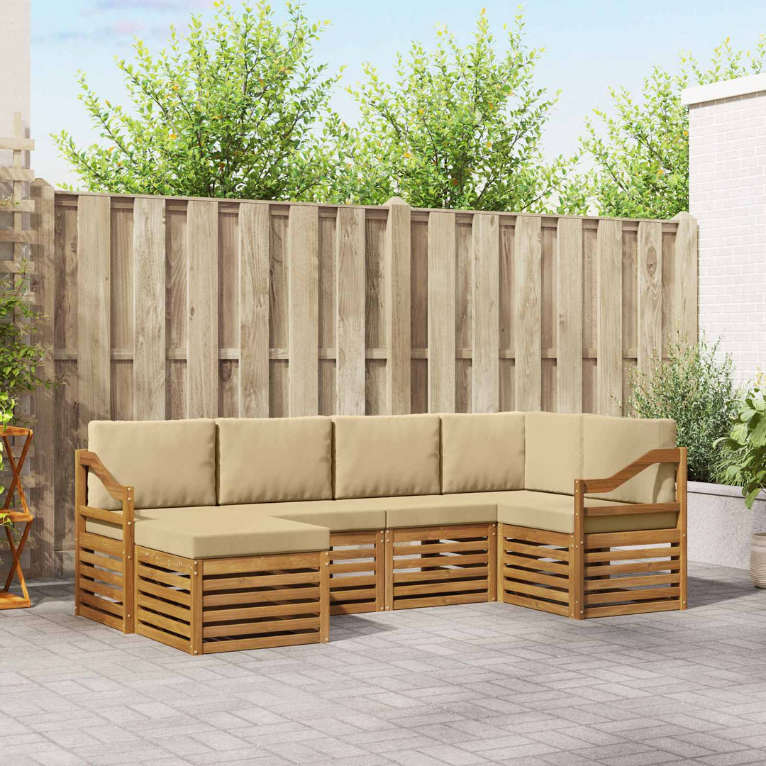 Sektionalsofa sæt med pude 6 pcs Naturlig og Beige