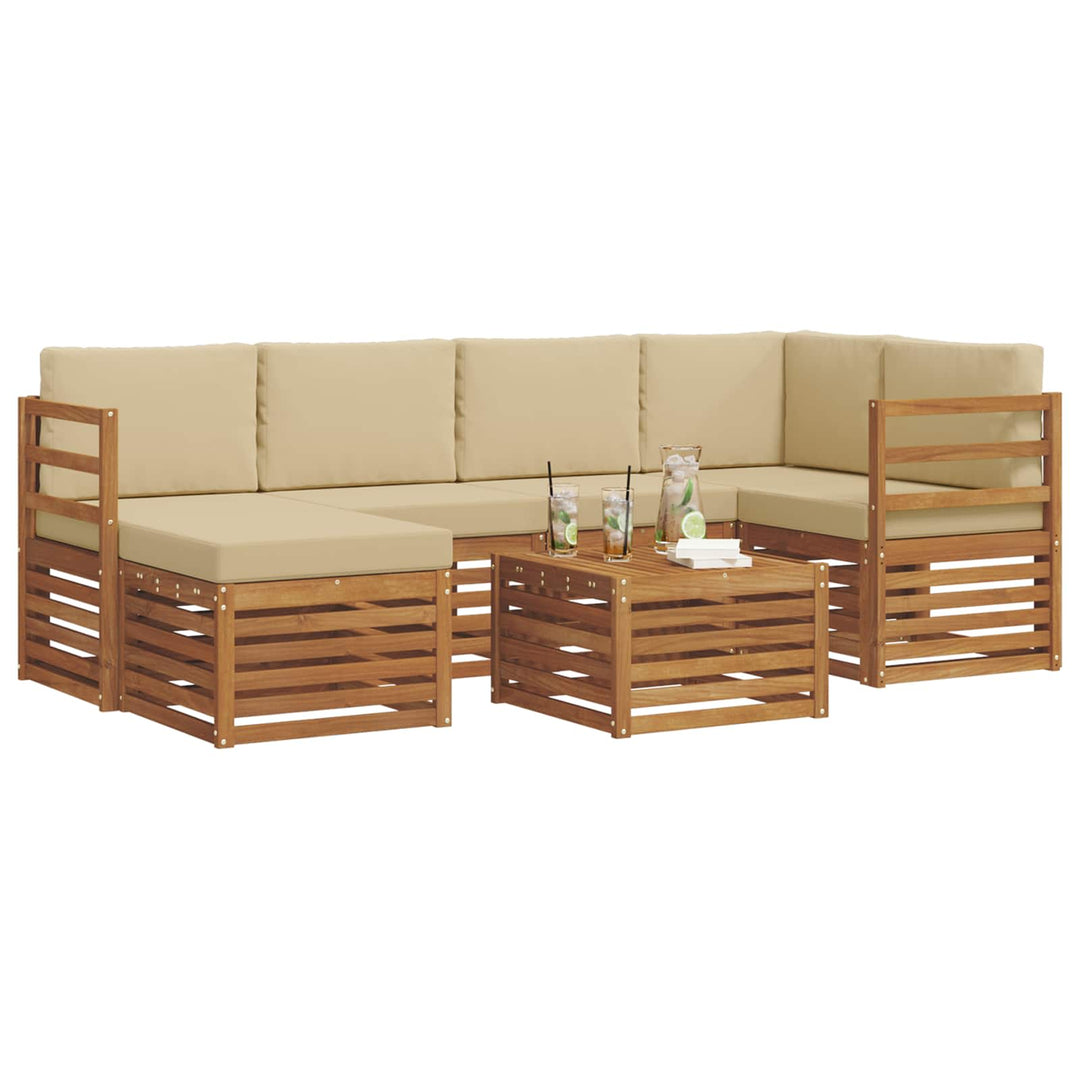 Sektionalsofa sæt med pude 7 pcs Naturlig og Beige
