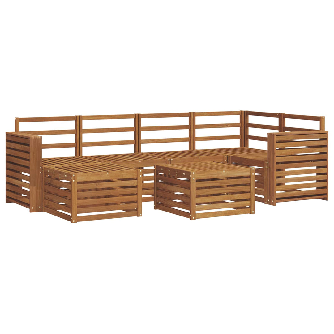 Udendørs sofagruppe 7 stk. Naturfarvet Polyester