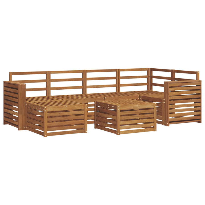 Udendørs sofagruppe 7 stk. Naturfarvet Polyester