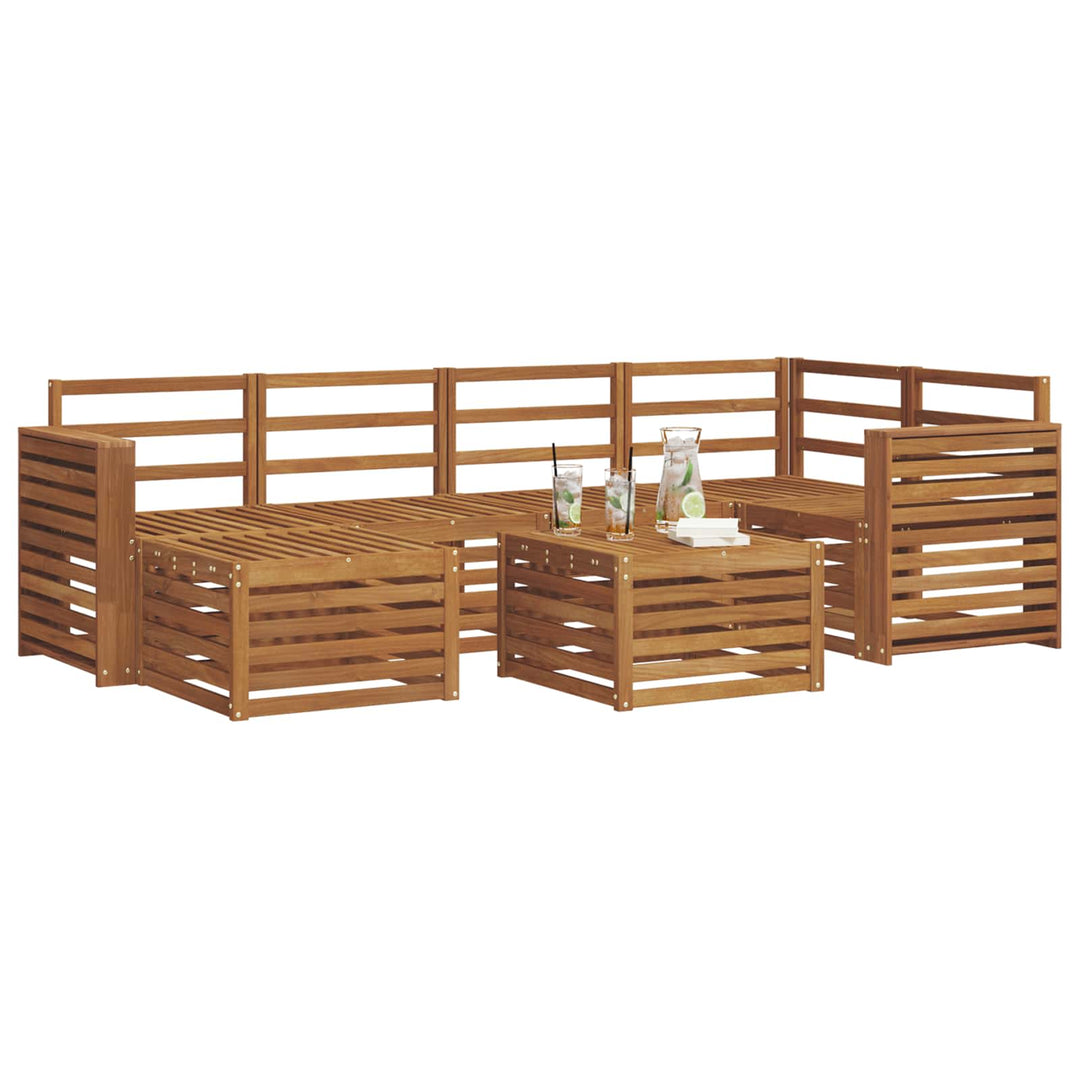 Udendørs sofagruppe 7 stk. Naturfarvet Polyester