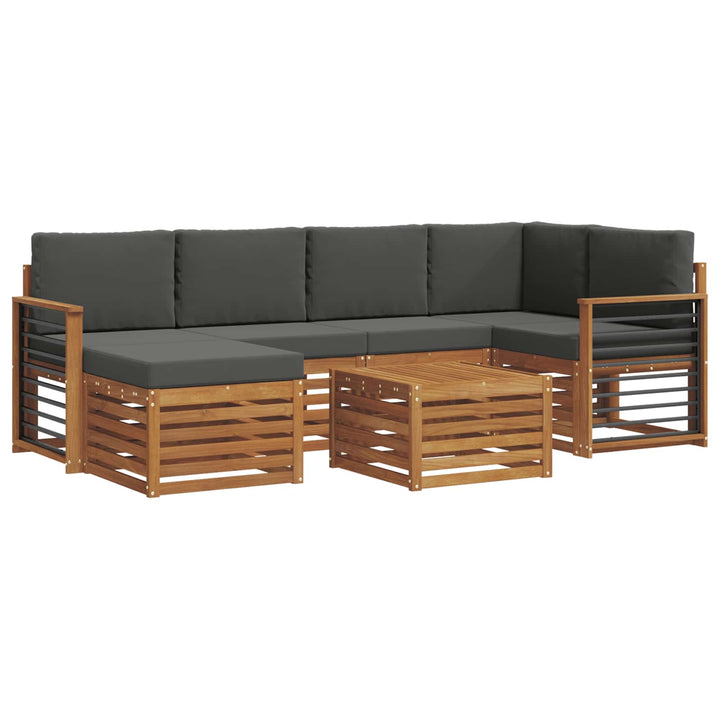 Udendørs sofagruppe 7 stk. Naturlig og Antracit Polyester