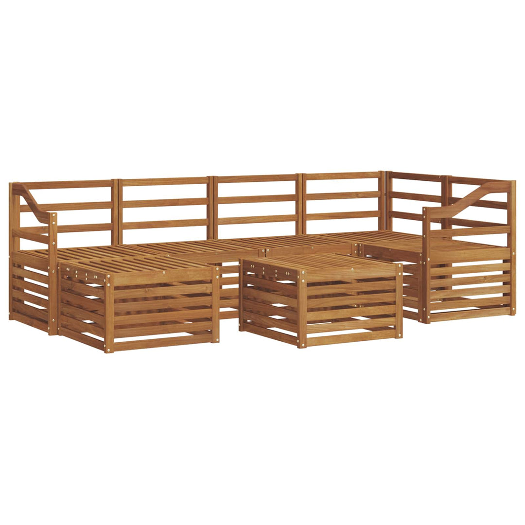 Udendørs sofagruppe 7 stk. Naturfarvet Polyester