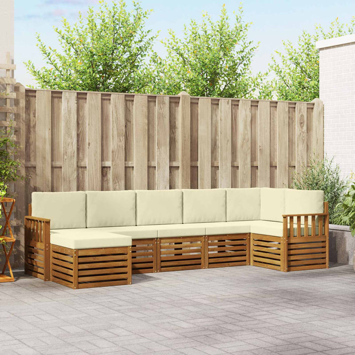 Sektionalsofa sæt med pude 7 pcs Naturlig og Fløde