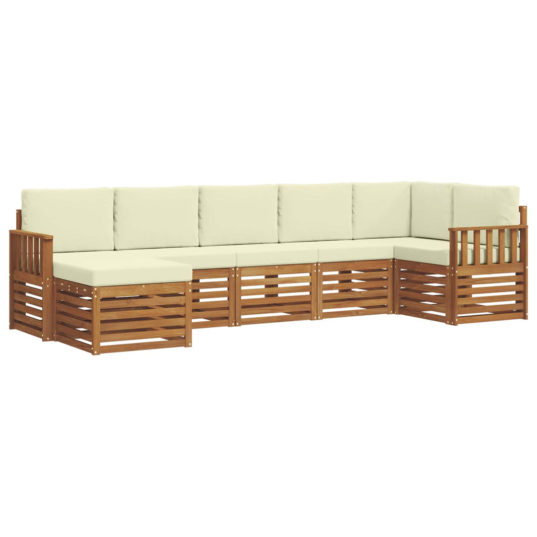 Sektionalsofa sæt med pude 7 pcs Naturlig og Fløde