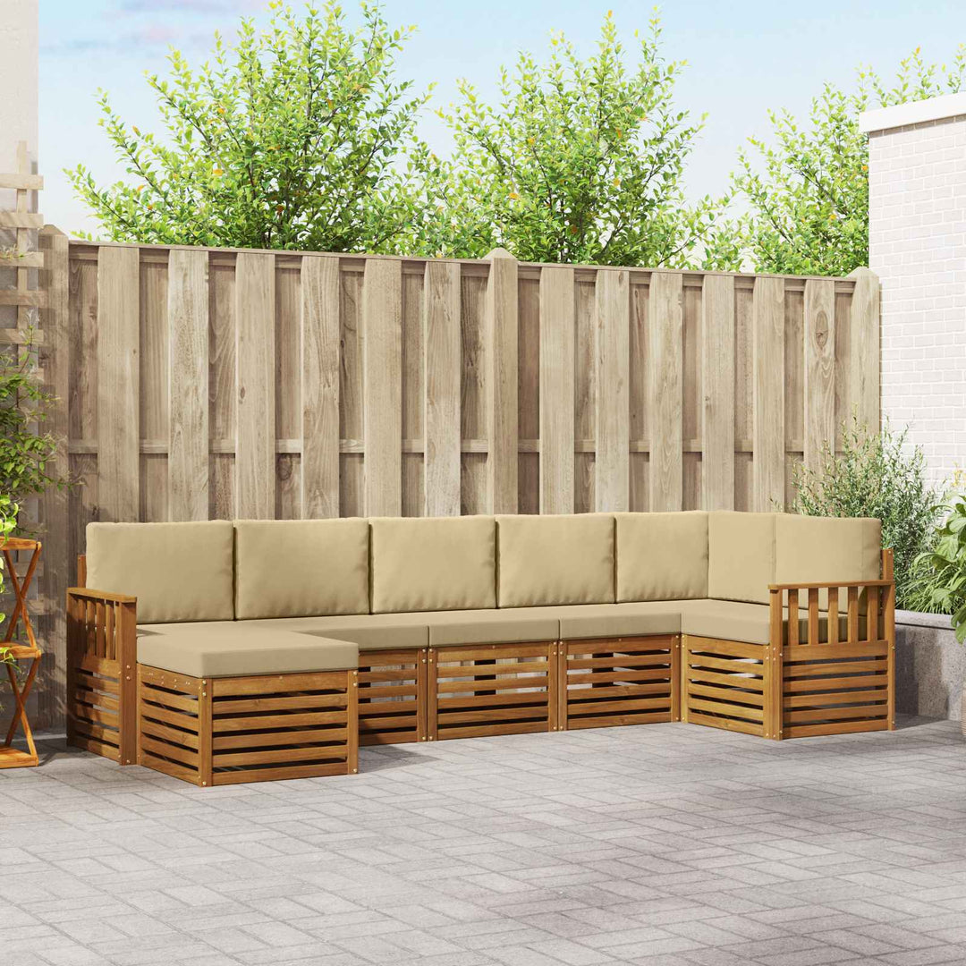 Sektionalsofa sæt med pude 7 pcs Naturlig og Beige