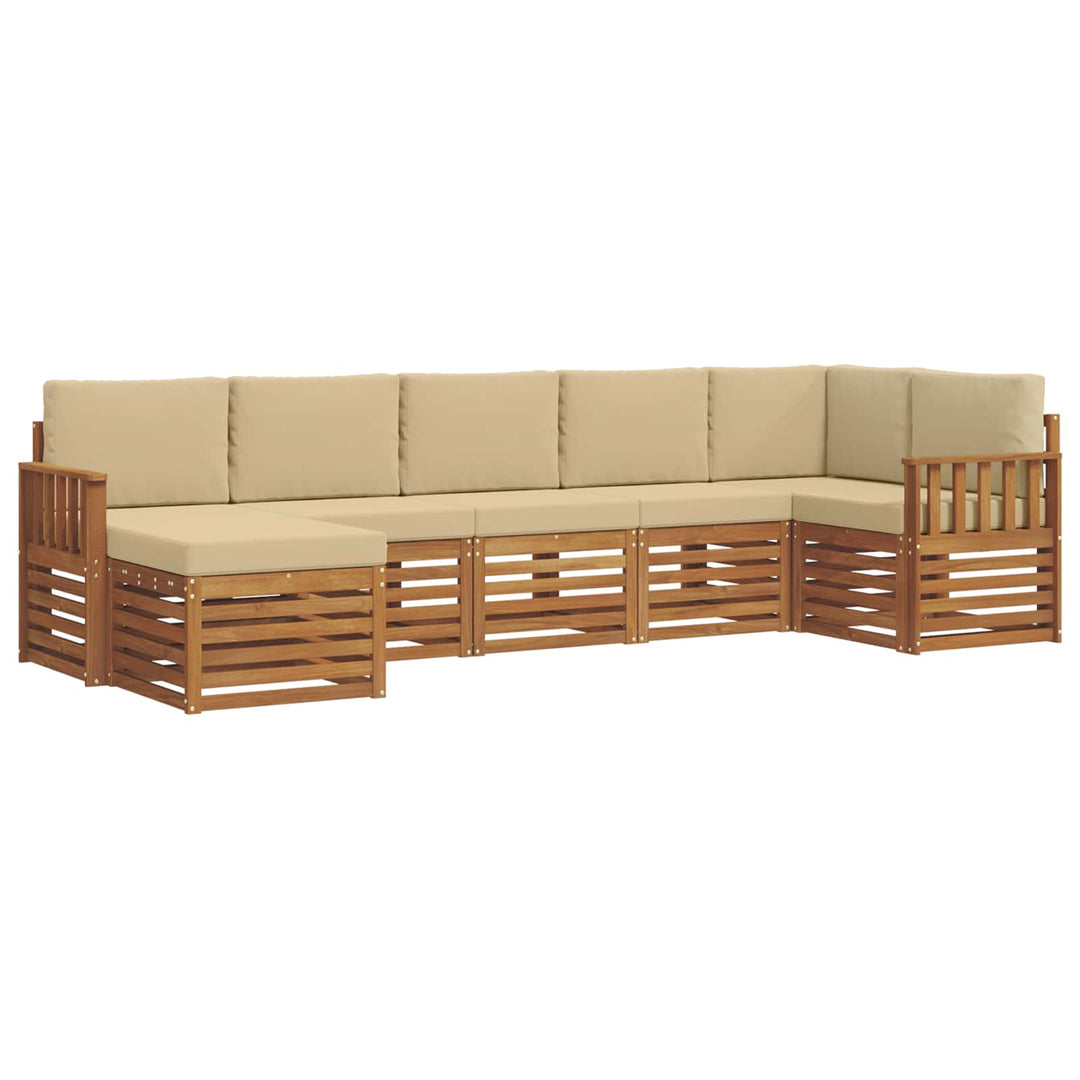 Sektionalsofa sæt med pude 7 pcs Naturlig og Beige