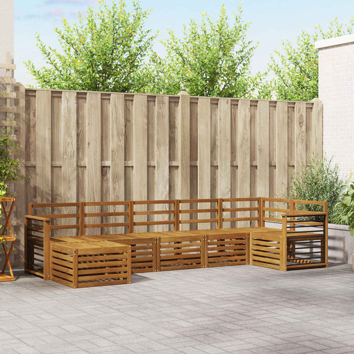 Sofasæt 7 pcs Naturfarvet Massivt Akacietræ