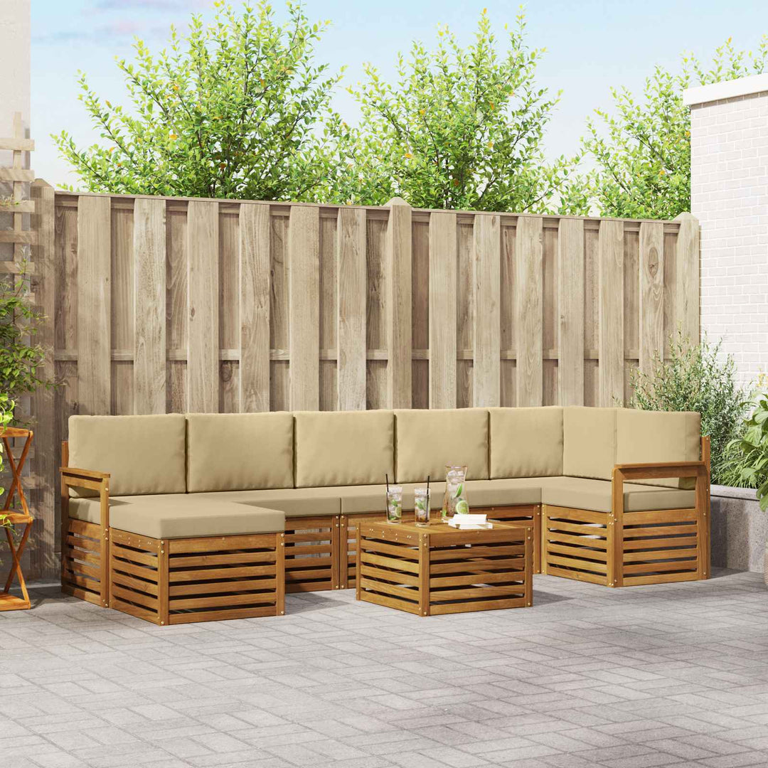 Udendørs sofagruppe 8 stk. Naturlig og Beige