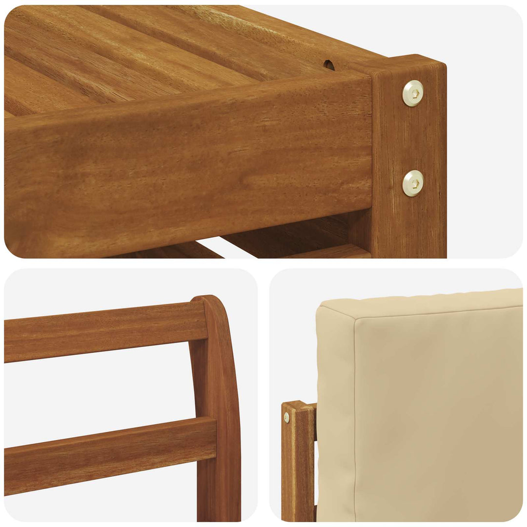 Udendørs sofagruppe 8 pcs Naturlig og Beige Massivt Akacietræ