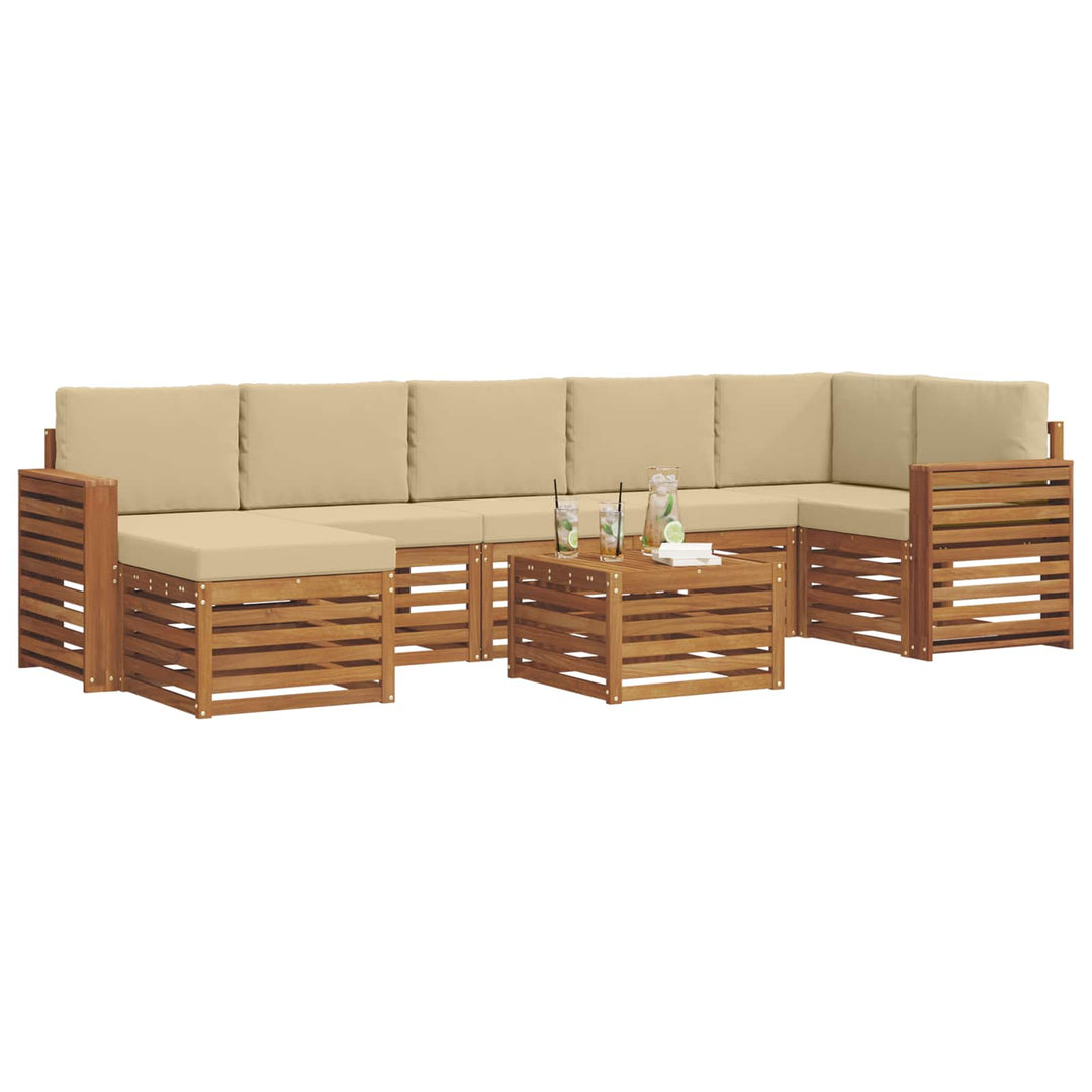 Udendørs sofagruppe 8 stk. Naturlig og Beige