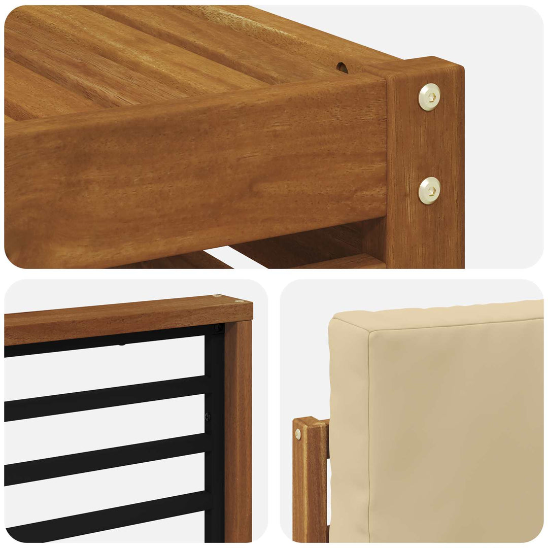 Udendørs sofagruppe 8 pcs Naturlig og Beige Massivt Akacietræ