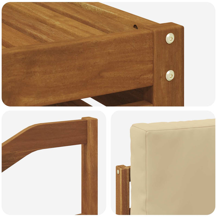 Udendørs sofagruppe 8 pcs Naturlig og Beige Massivt Akacietræ