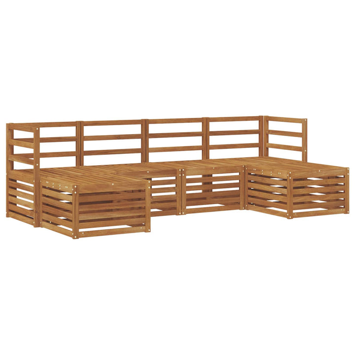 Sofasæt 6 pcs Naturfarvet Massivt Akacietræ
