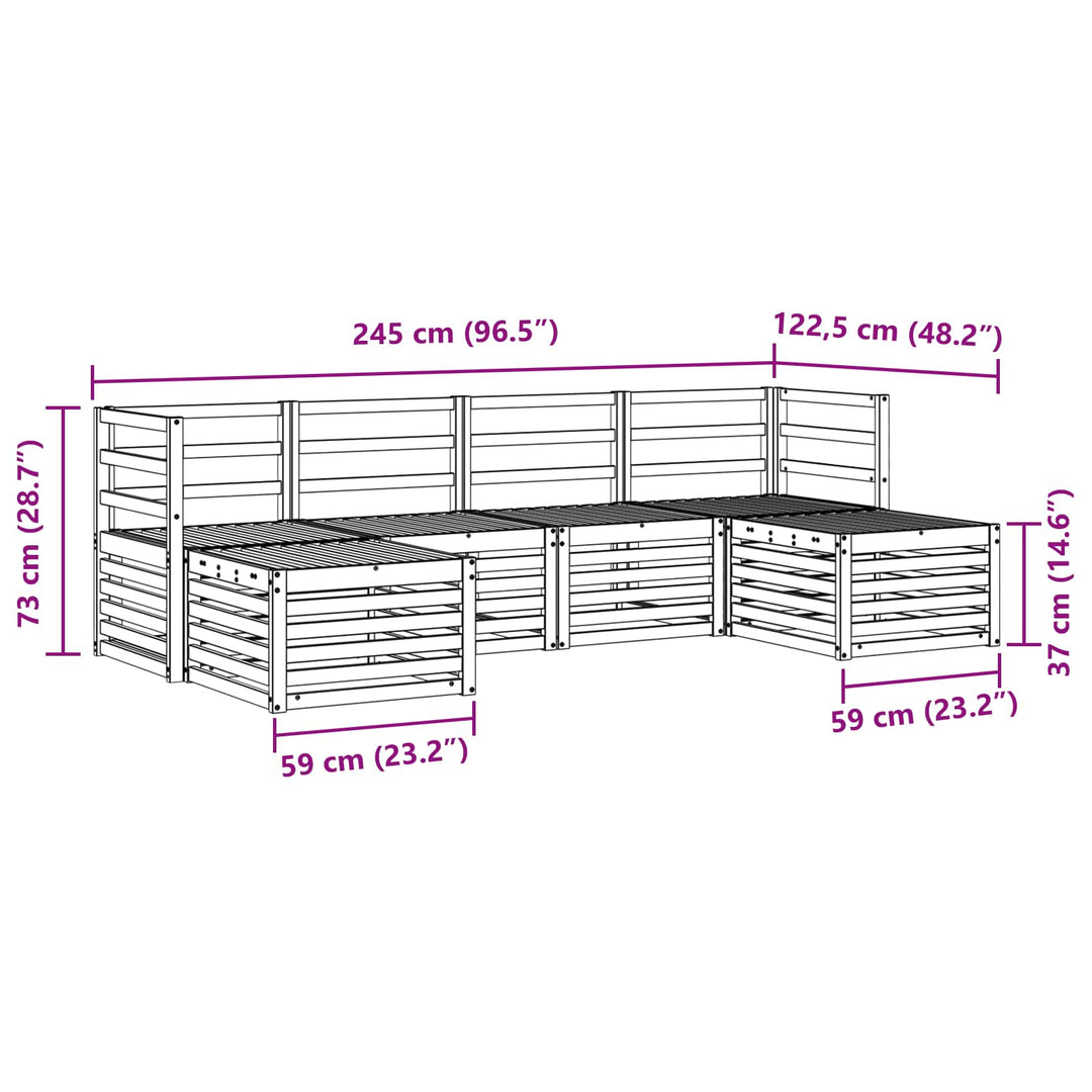 Sofasæt 6 pcs Naturfarvet Massivt Akacietræ