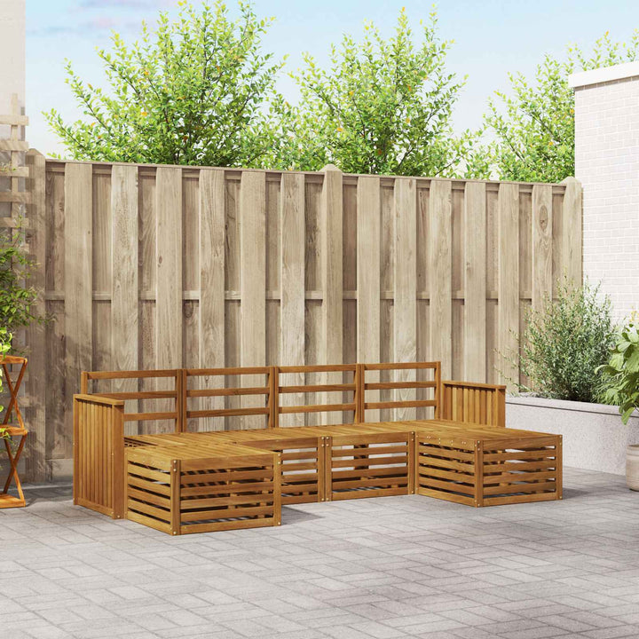 Sofasæt 6 pcs Naturfarvet Massivt Akacietræ