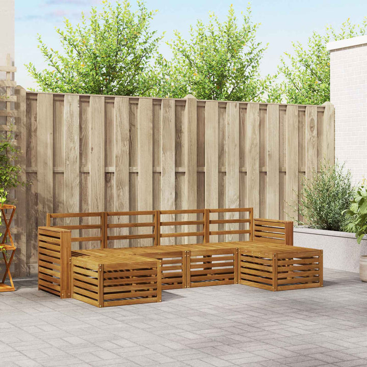 Sofasæt 6 pcs Naturfarvet Massivt Akacietræ