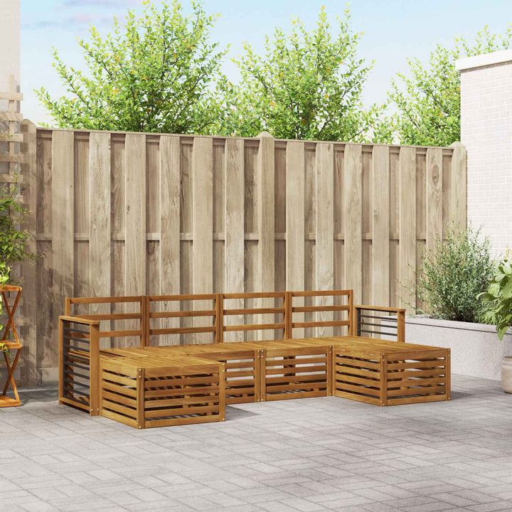 Sofasæt 6 pcs Naturfarvet Massivt Akacietræ