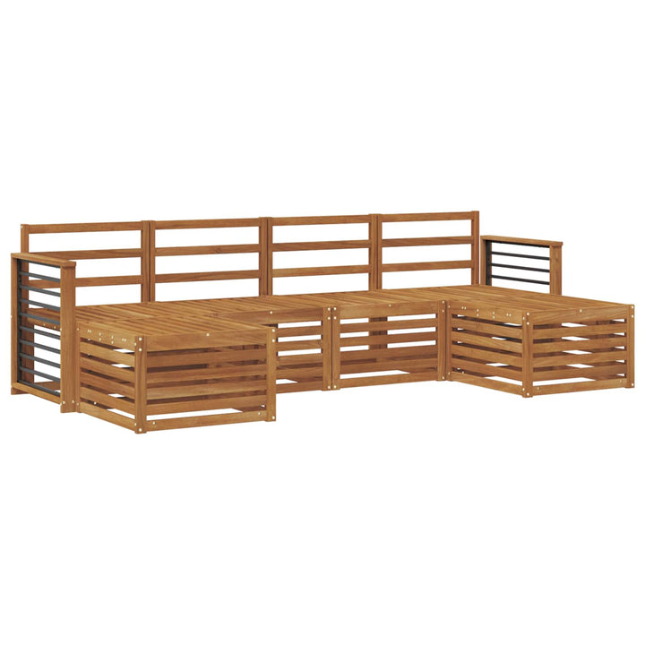 Sofasæt 6 pcs Naturfarvet Massivt Akacietræ
