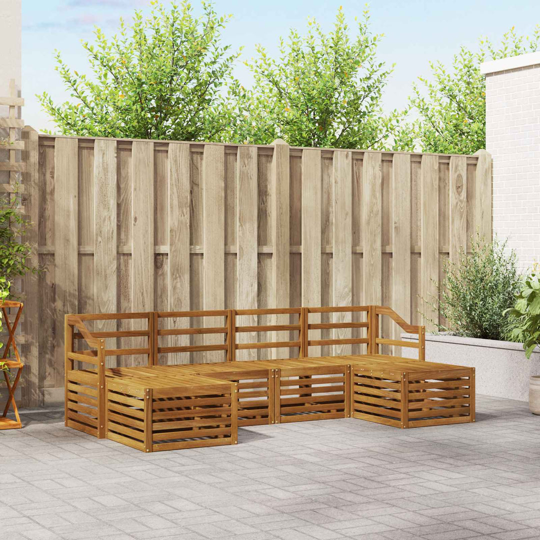 Sofasæt 6 pcs Naturfarvet Massivt Akacietræ