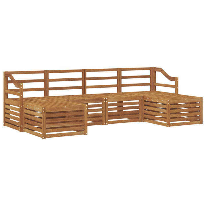 Sofasæt 6 pcs Naturfarvet Massivt Akacietræ