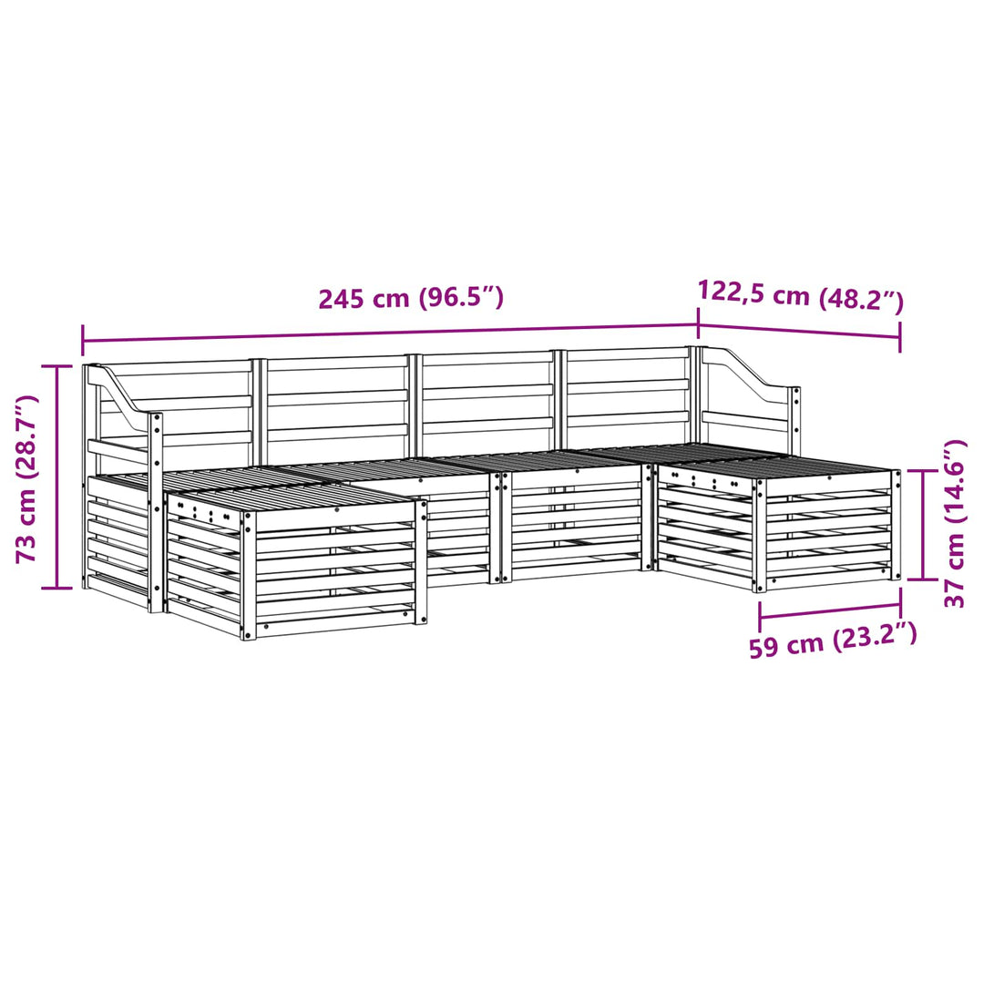 Sofasæt 6 pcs Naturfarvet Massivt Akacietræ