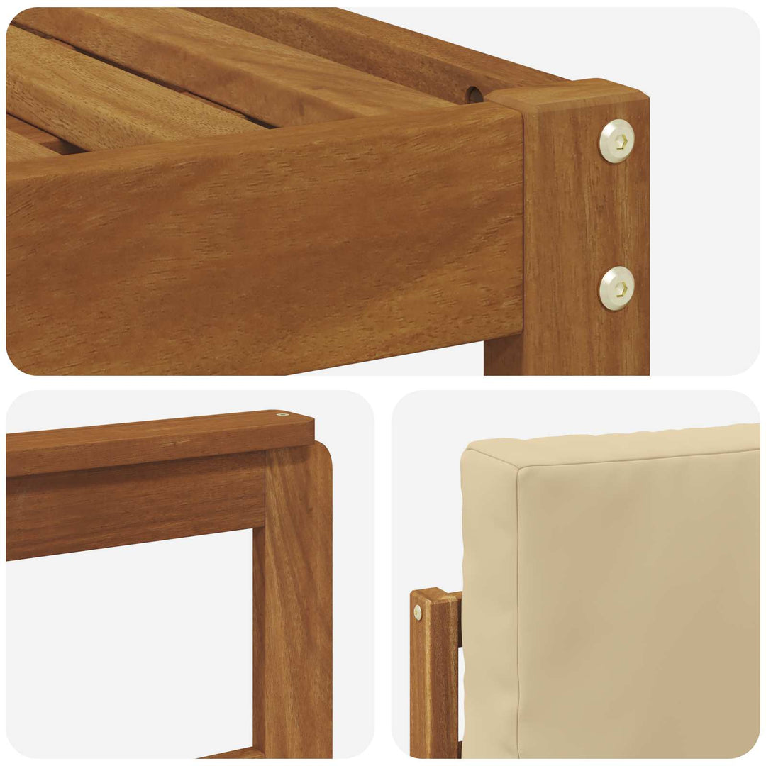 Udendørs sofagruppe 8 pcs Naturlig og Beige Massivt Akacietræ