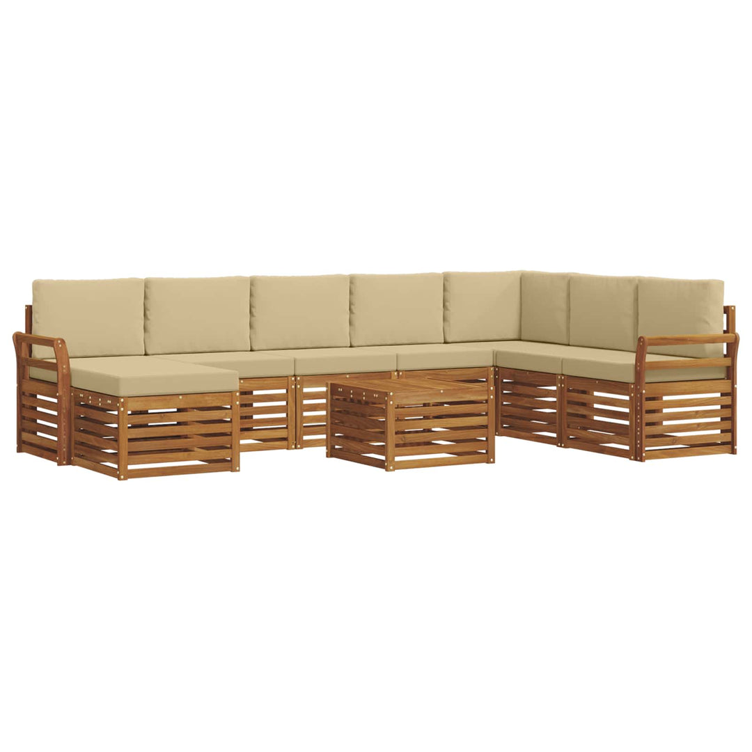 Udendørs sofagruppe 9 stk. Naturlig og Beige