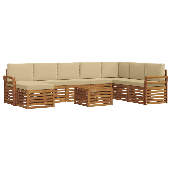 Udendørs sofagruppe 9 stk. Naturlig og Beige