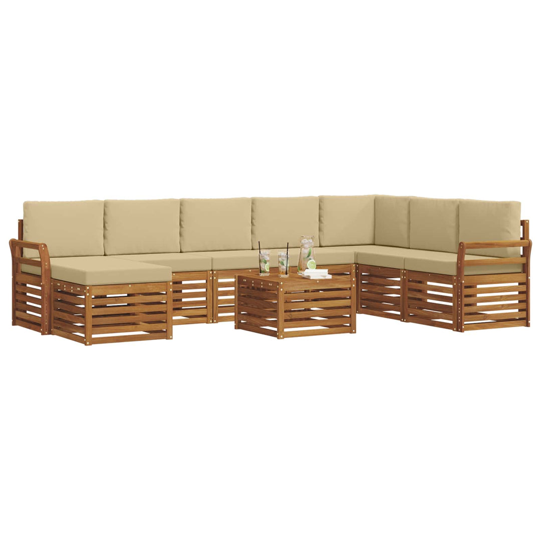 Udendørs sofagruppe 9 stk. Naturlig og Beige