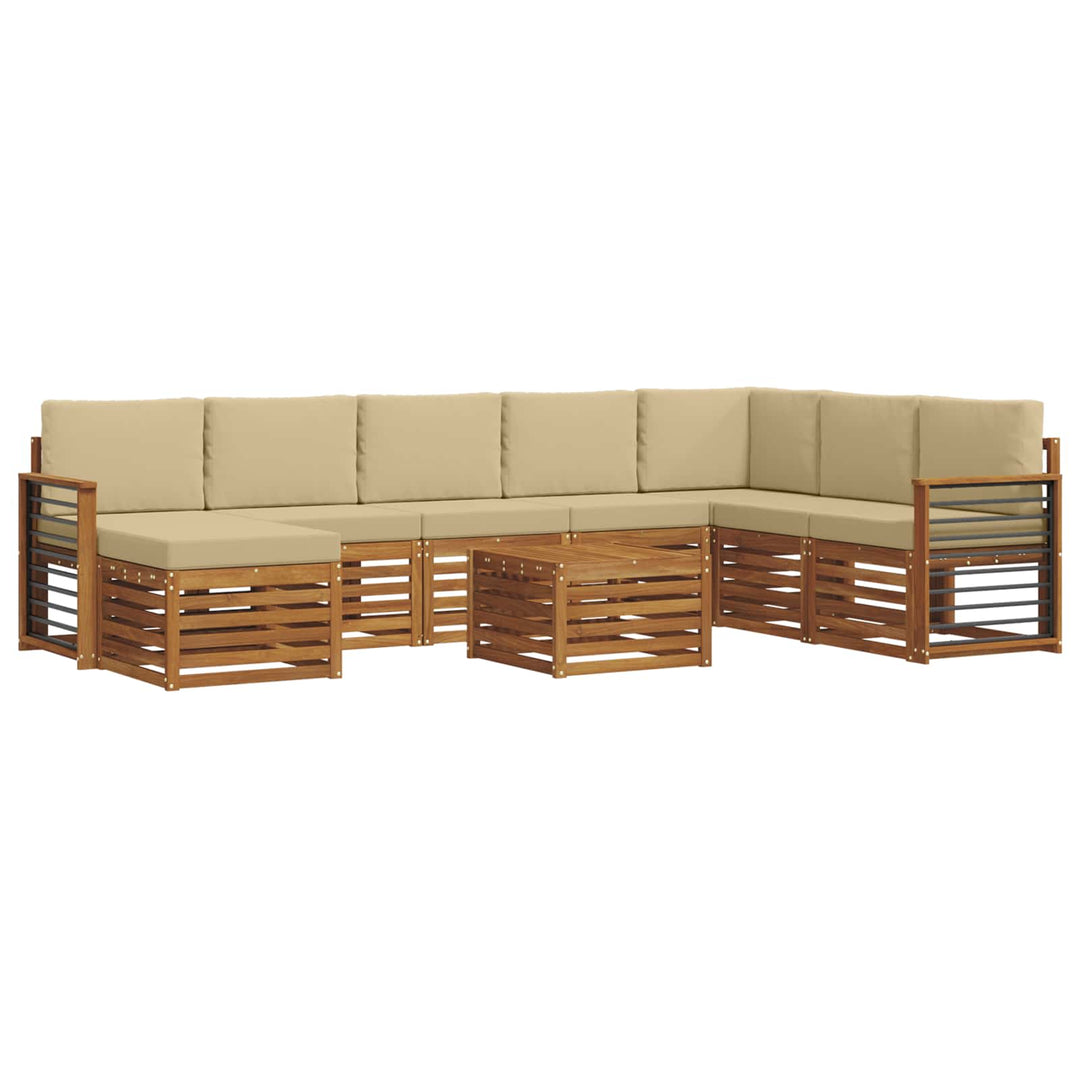 Udendørs sofagruppe 9 stk. Naturlig og Beige