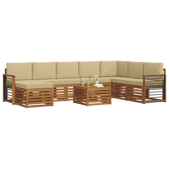 Udendørs sofagruppe 9 stk. Naturlig og Beige