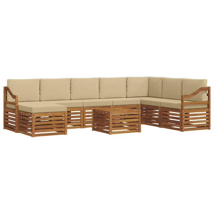 Udendørs sofagruppe 9 stk. Naturlig og Beige