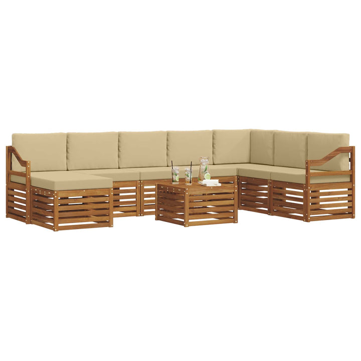 Udendørs sofagruppe 9 stk. Naturlig og Beige