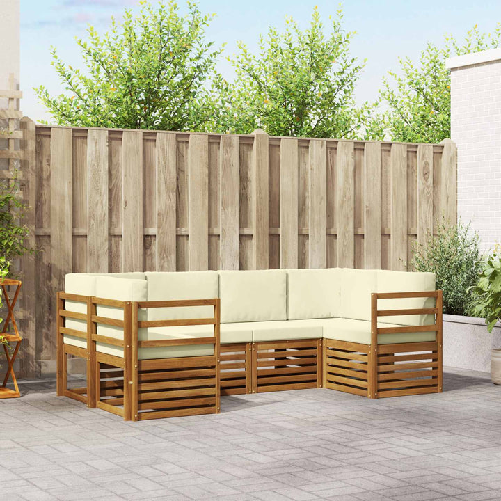 Sektionalsofa sæt med pude 6 pcs Naturlig og Fløde