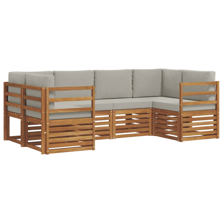 Sektionalsofa sæt med pude 6 pcs Naturlig og Lys Grå